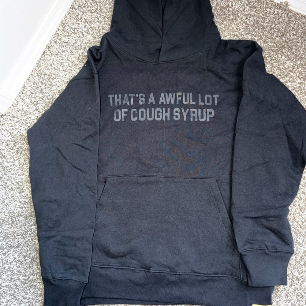 That's A Awful Lot Of Cough Syrup Cough Syrup Hoodie - Black / Black